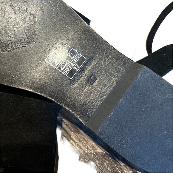 Free People Torrence Ankle Strap Sandals - black suede - size 37 - Picture 4 of 4